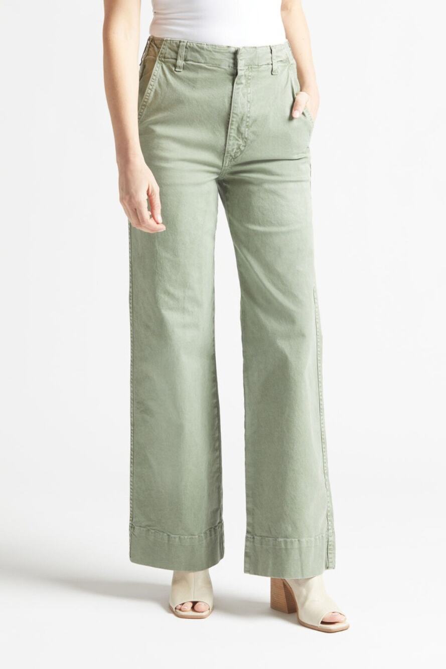 AMO Claudette high rise wide-leg green pants Size 29